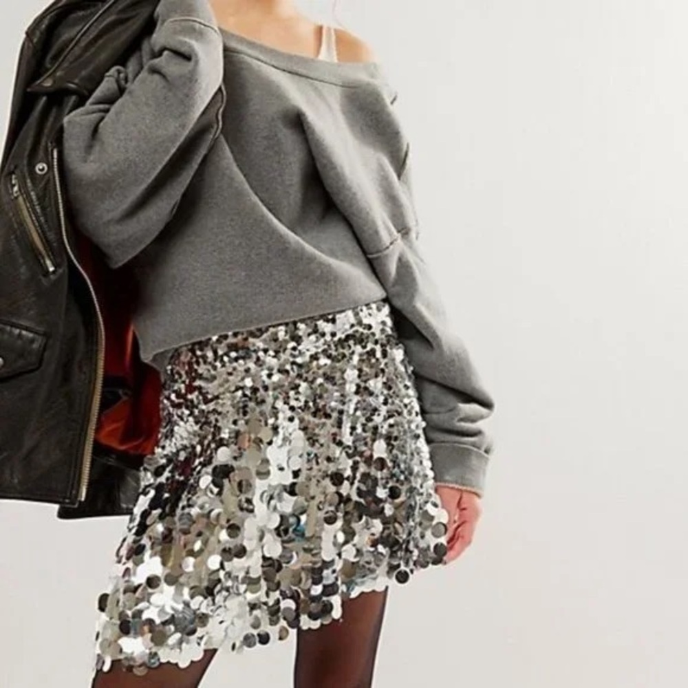 Free People Can't Get Enough Sequin Skirt